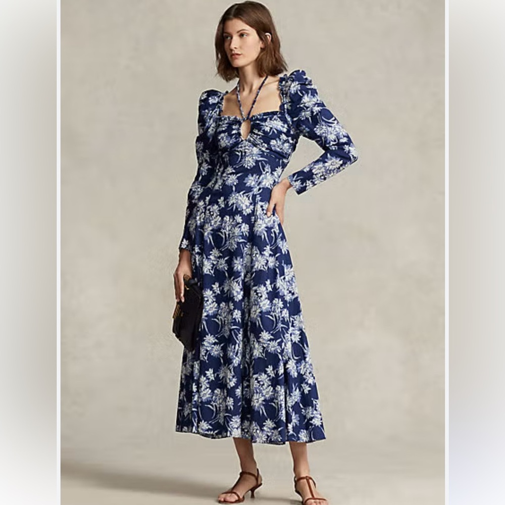 Polo Ralph Lauren “Bloom”Floral Cotton
Halter-Tie Dress Size 6 Like New EUC